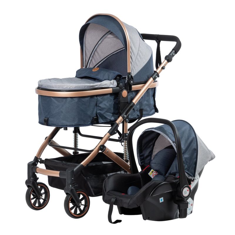 EBABY - Coche MOISES + PORTABEBÉ - EB147P Azul