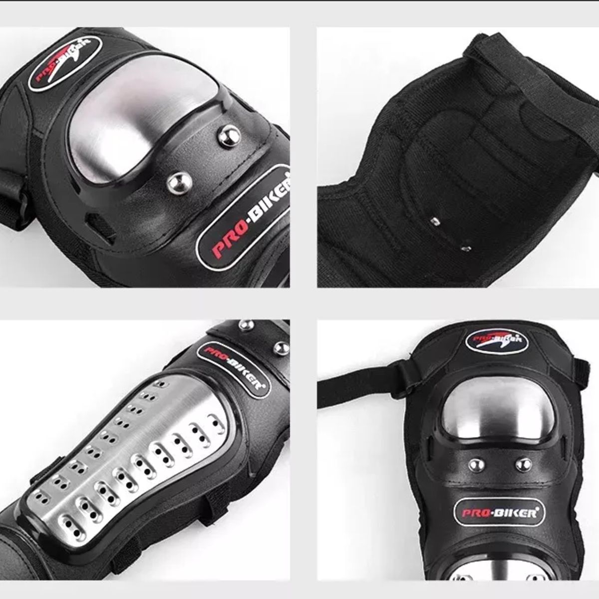 ROUX - Rodilleras y Coderas Protectoras Para Motos Metalizadas