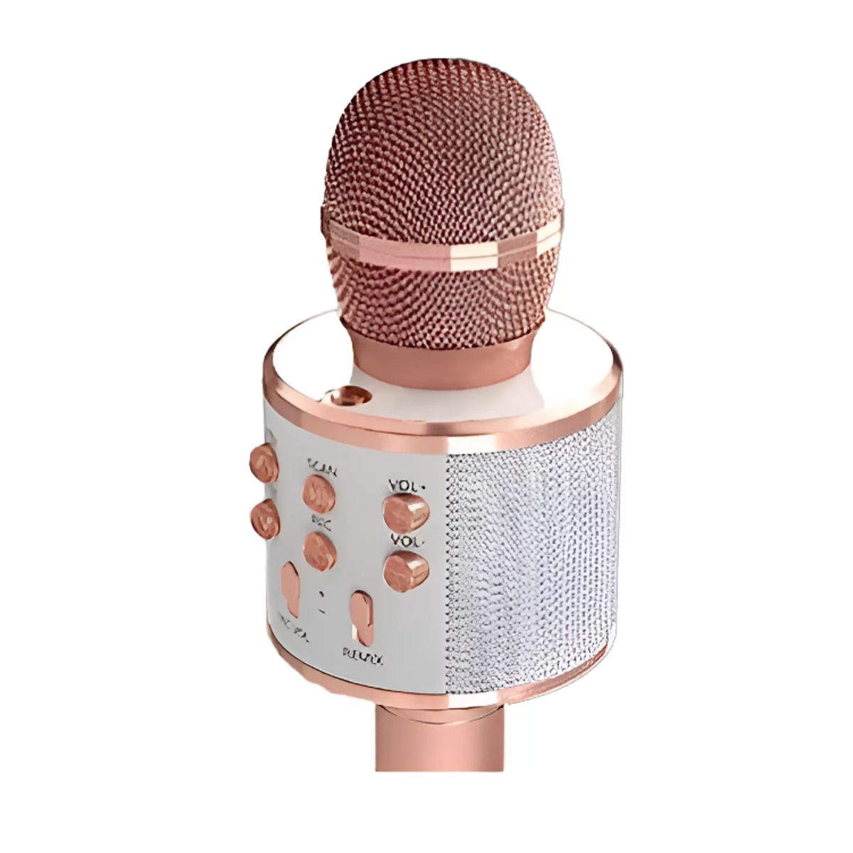 INFANTILES CAJUROMIX - Micrófono Inalámbrico ORO ROSA Karaoke Ws-858 Bluetooth