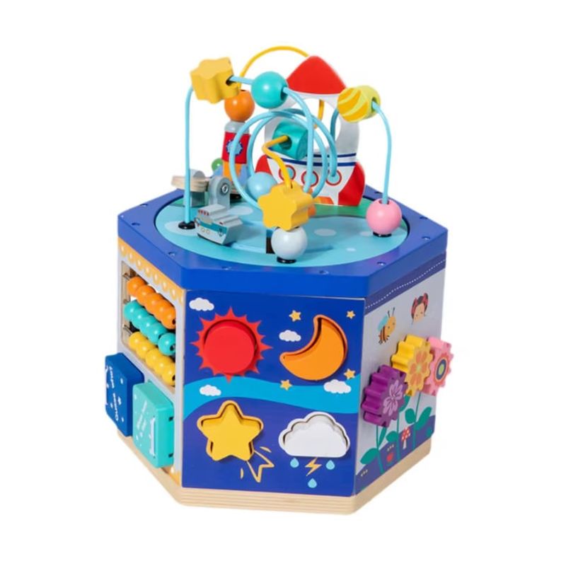 STALION - Juego Madera Montessori Cubo Encajar Figuras Didácticas Bebe
