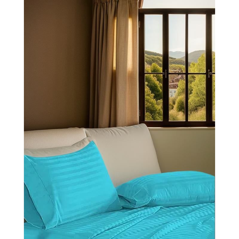 GENERICO - Juego de Sábanas Cama Doble Confort y Suavidad Color Turquesa