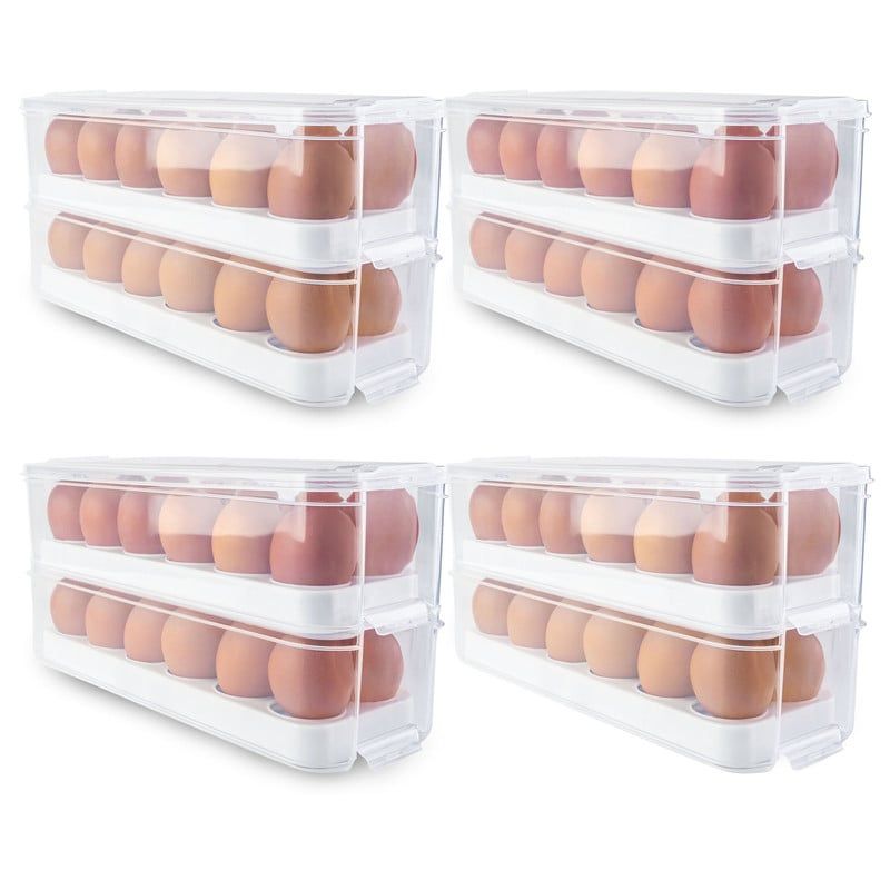 CHEF MASTER - Set x8 Organizador de Huevos Apilables Almacenamiento Seguro