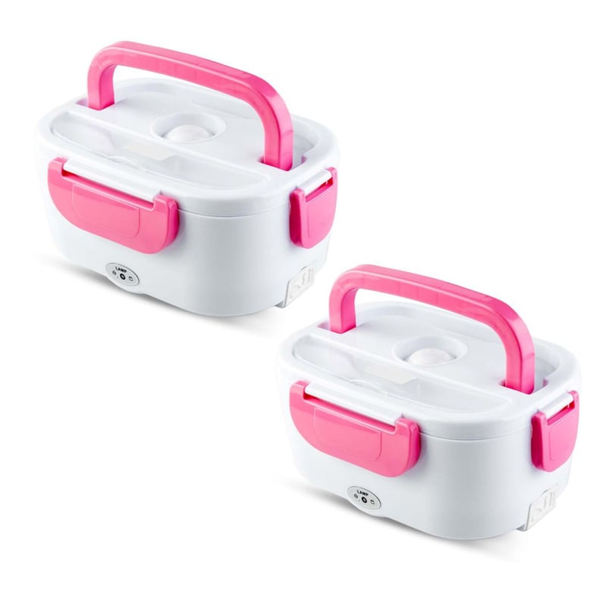 CHEF MASTER - Set x2 Lonchera Eléctrica Calentador Porta Comida Portátil Rosado