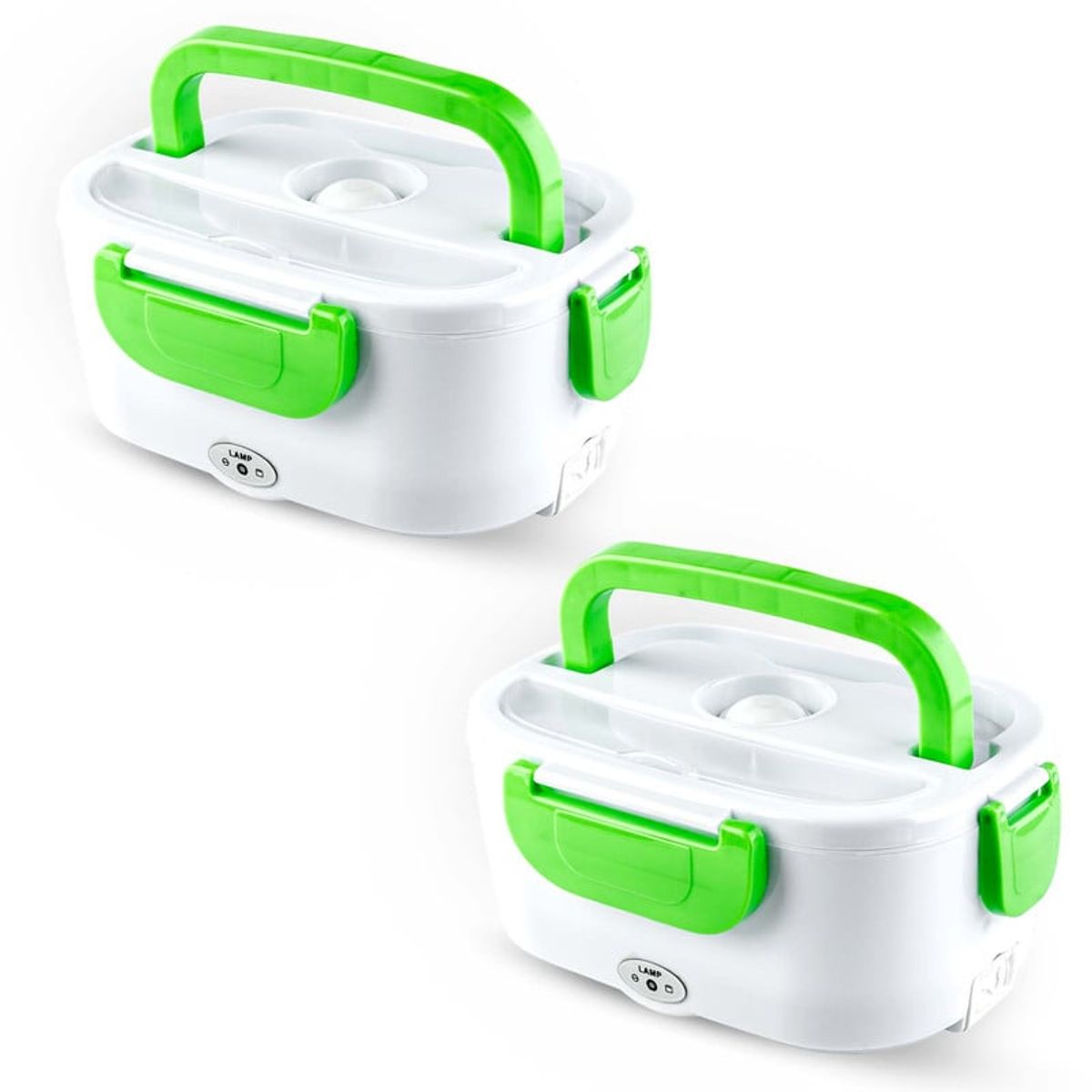 CHEF MASTER - Set x2 Lonchera Eléctrica Calentador Porta Comida Portátil Verde