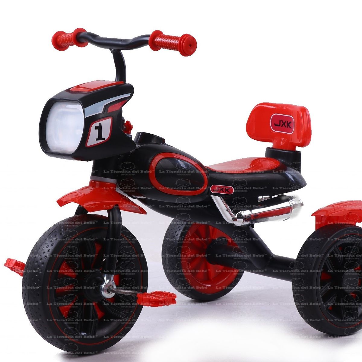 GENERICO - Triciclo Bebe Infantil Musical Paseador Moto ROJO