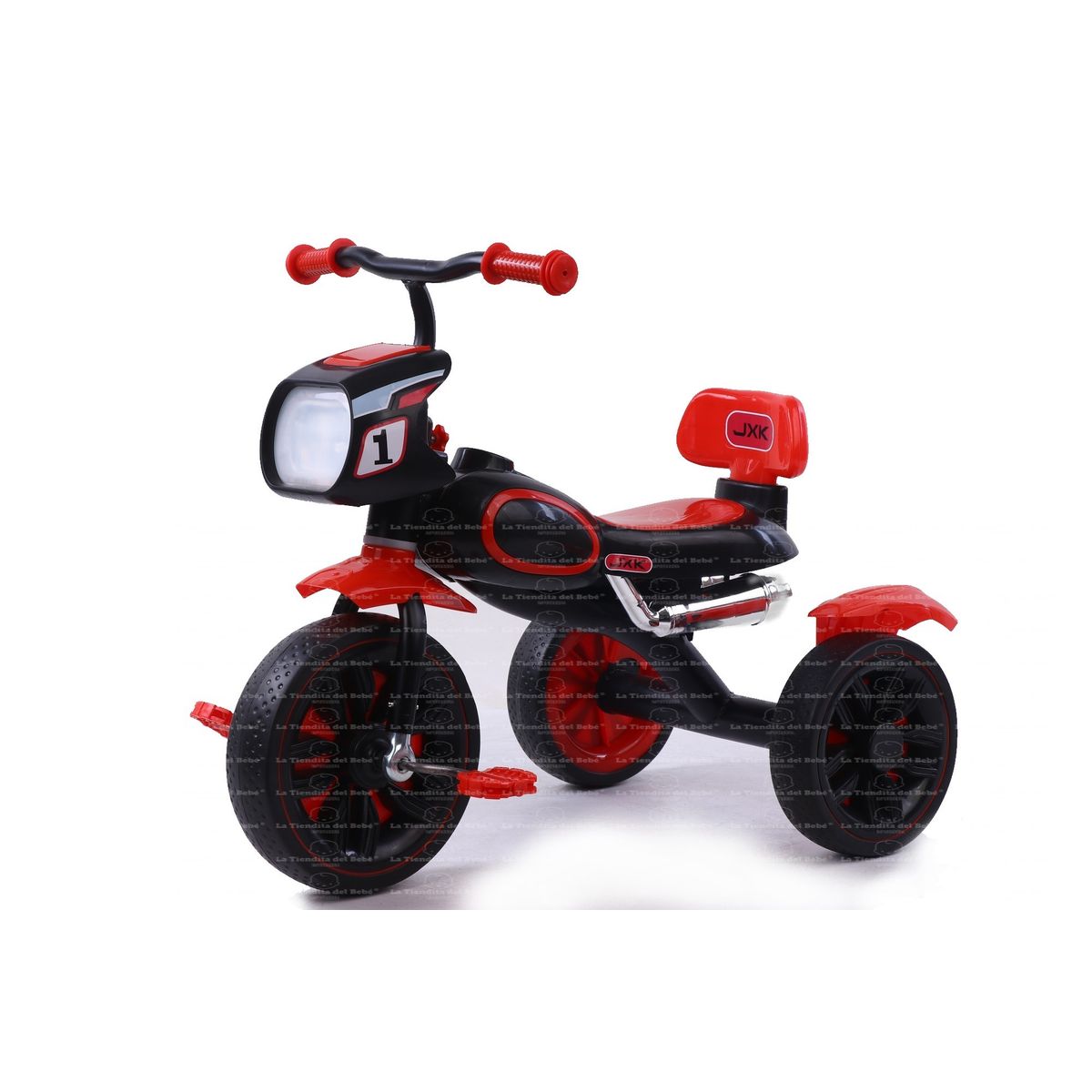 GENERICO - Triciclo Bebe Infantil Musical Paseador Moto ROJO