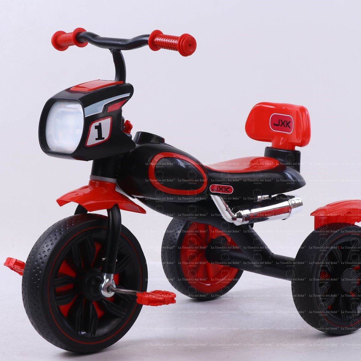 GENERICO - Triciclo Bebe Infantil Musical Paseador Moto ROJO