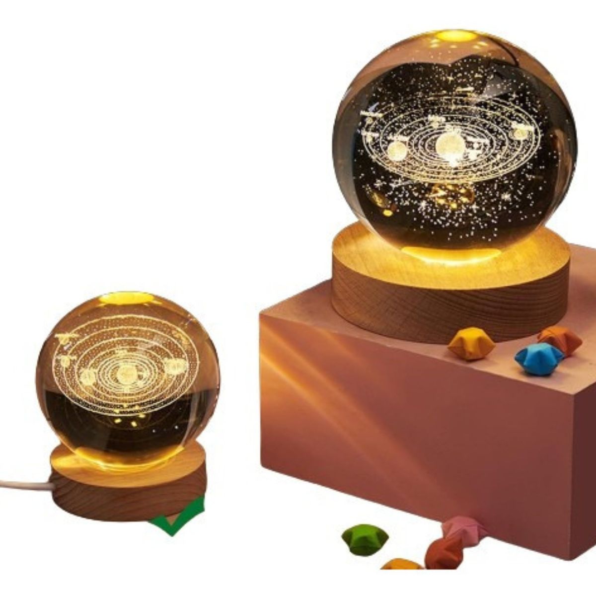 LUMBERMAN - Lámpara Led 3D Esfera Proyecta Sistema Solar +Regalo Astro Porta Cel