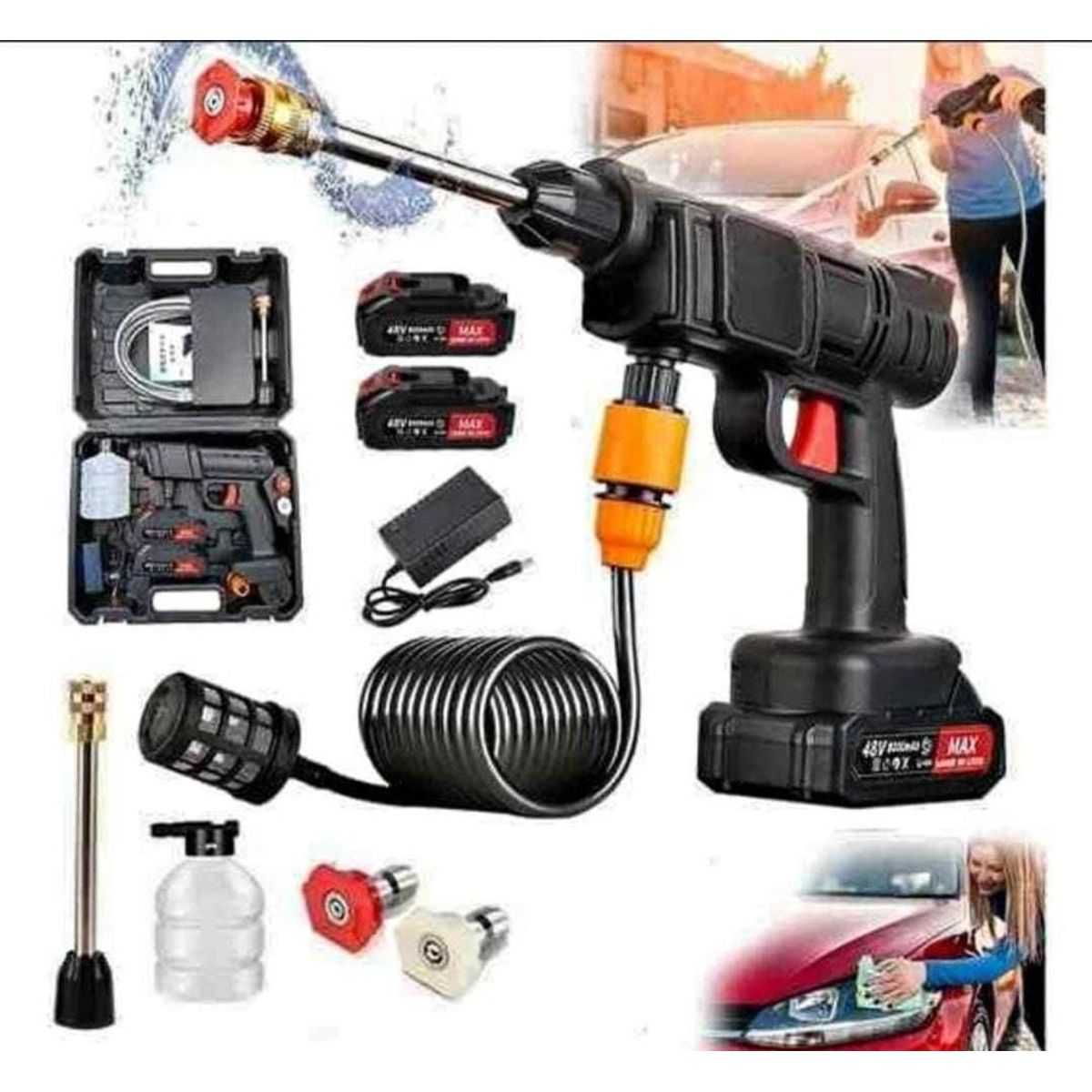 SKY - Kit Hidrolavadora Original  Inalámbrica Portátil Recargable Y Maletin