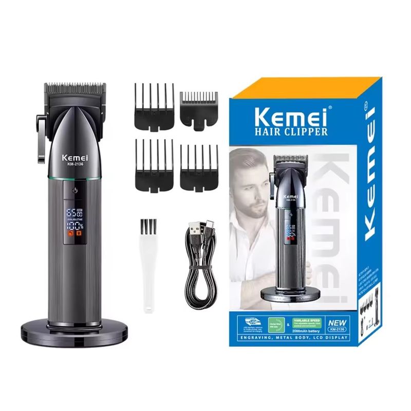 KEMEI - Máquina De Corte Original E Inalambrica Kemei 2136 Base Cargadora