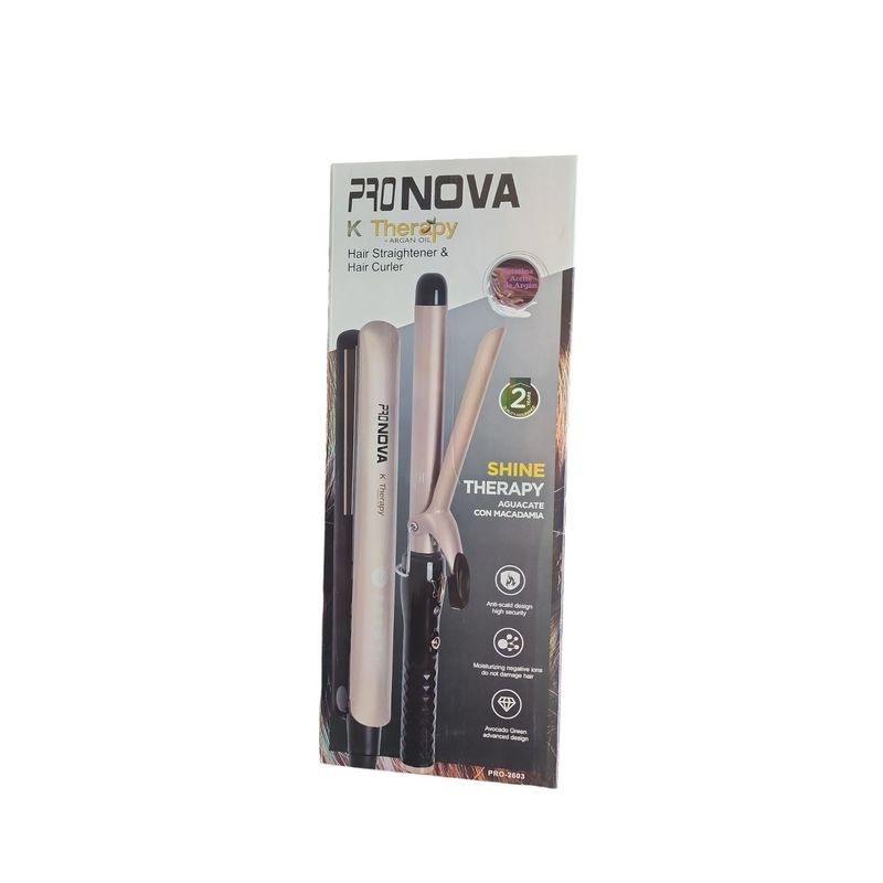 GENERICO - Combo Plancha Con Pinza Rizadora Pronova Aguacate Con Macadamia
