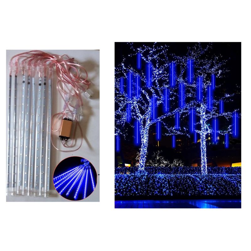 GENERICO - luces led lluvia de meteoro decoracion navideña azul calido tubo 30cm