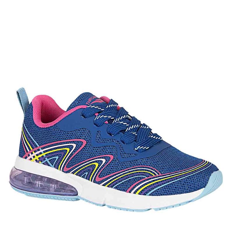 THROWING - Tenis de Niña marca THROWING en Color AZUL FUCSIA  / TENIS FUZ  39-24-