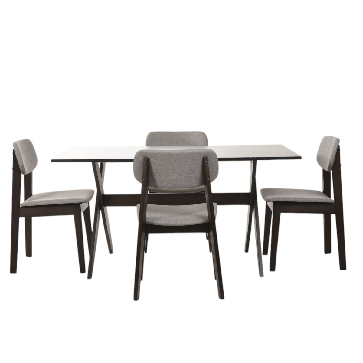 MUEBLES FIOTTI - Juego de comedor 4 puestos Fiotti Gris Edunio