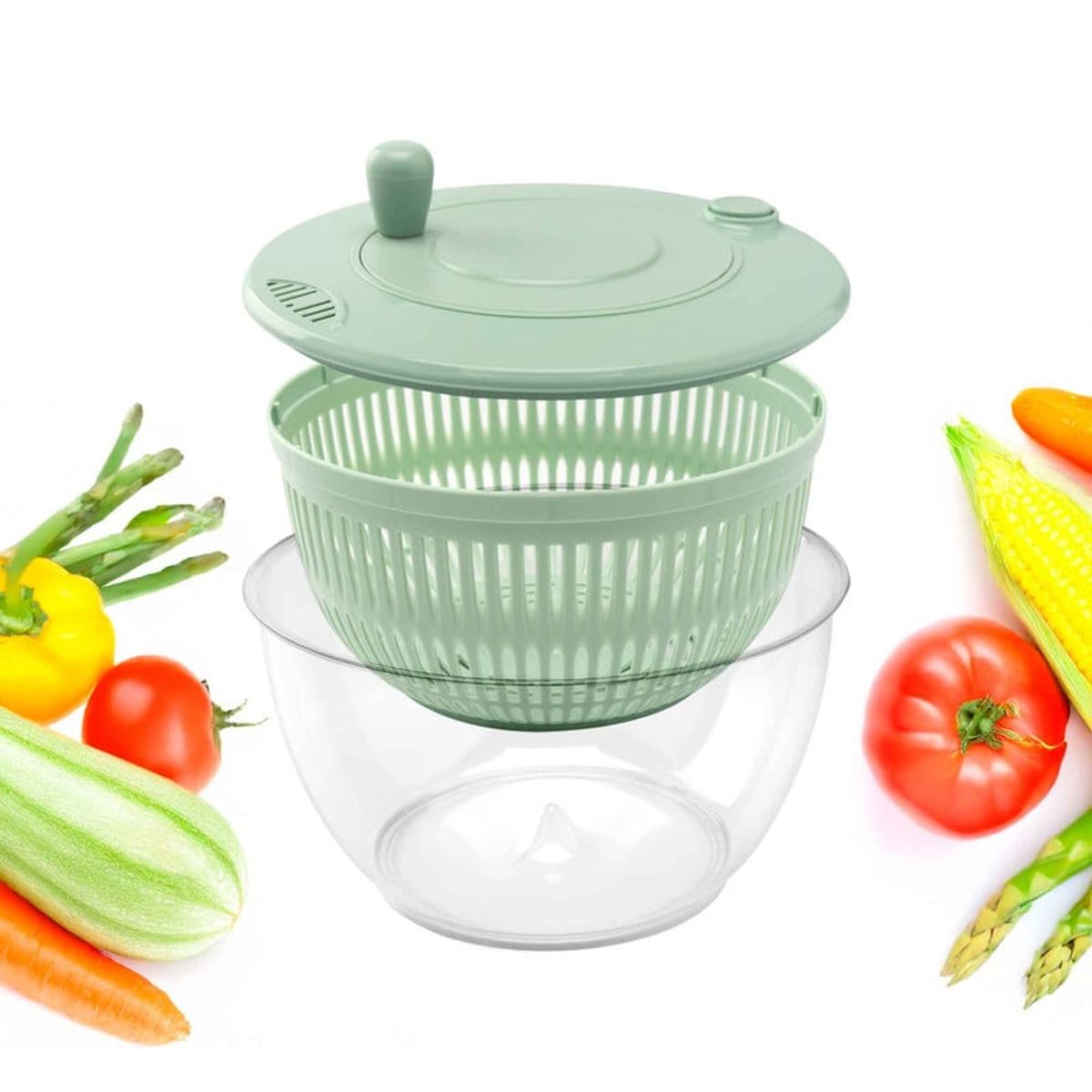 CHEF MASTER - Centrífugador de Verduras 3en1 Escurridor Secador ensalada