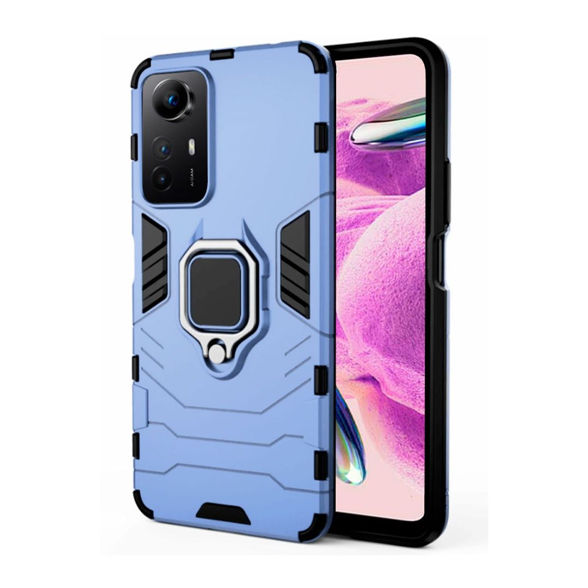 GENERICO - Funda AntiGolpes Anillo Compatible con Xiaomi Redmi Note 12 4G Azul