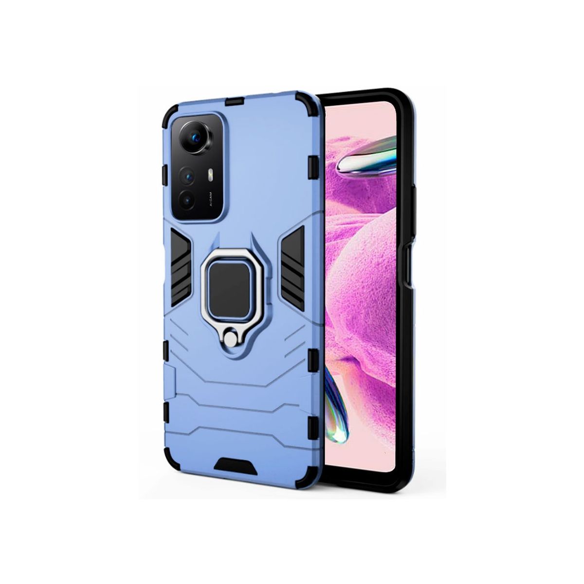 GENERICO - Funda AntiGolpes Anillo Compatible con Xiaomi Redmi Note 12 4G Azul