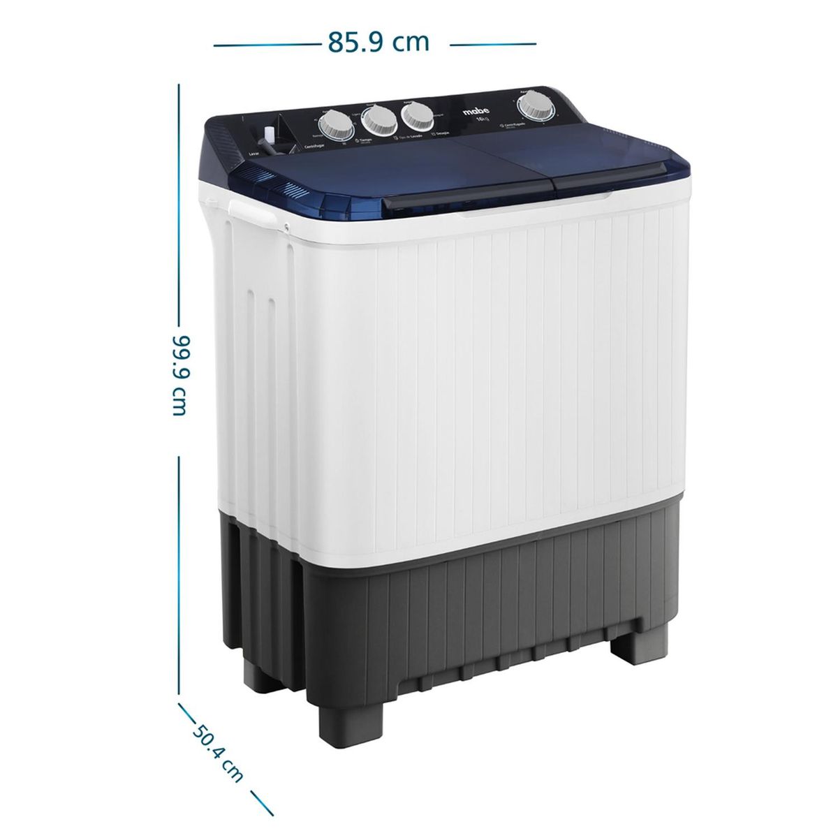 MABE - Lavadora Semiautomática 16Kg Blanca Mabe LMD6124HBAB0