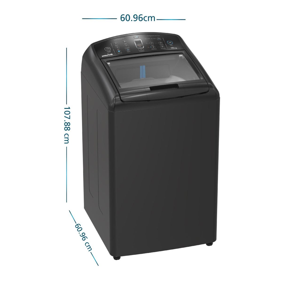 MABE - Lavadora Automática Digital 18Kg Gray Mabe LMC48100WDAB0