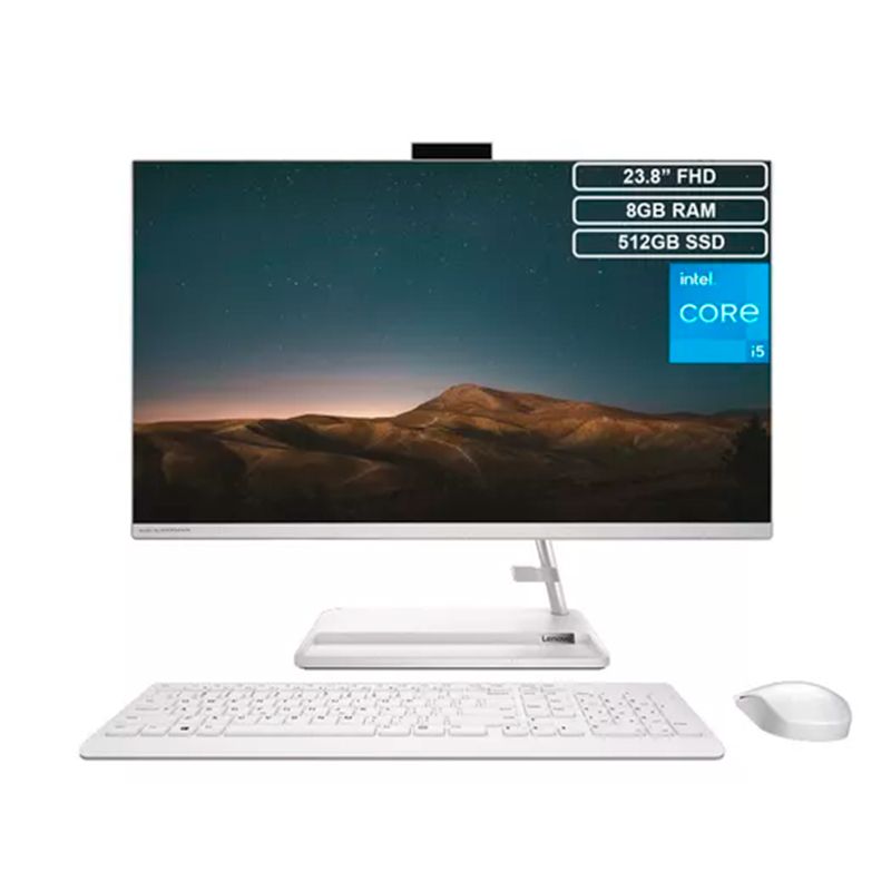 LENOVO - TODO EN UNO LENOVO AIO 3 27IAP7 INTEL Ci5-12450H RAM 8GB SSD 512GB 23,8"
