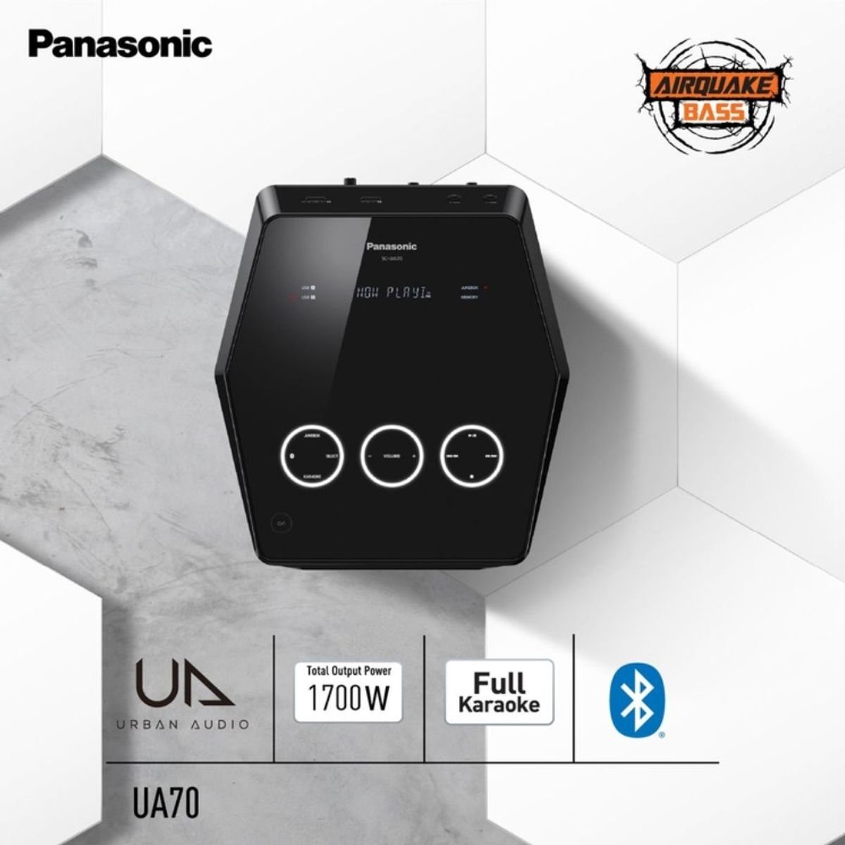 PANASONIC - Torre De Sonido 1700W Bluetooth USB PANASONIC SC-UA70PU-K