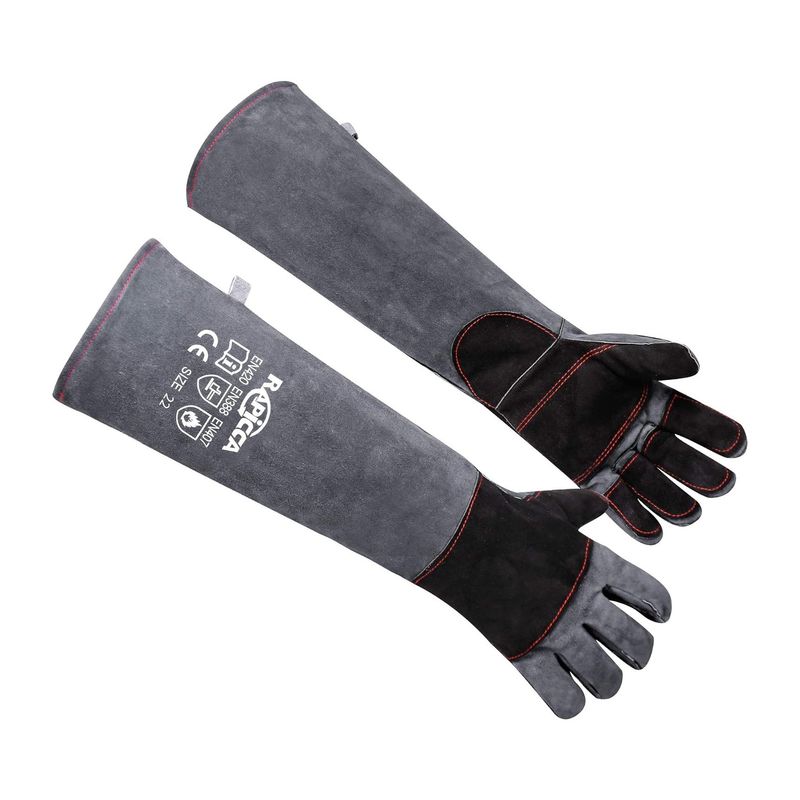 GENERICO - Guantes Para Manejo De Fauna Kevlar Reforzado De Cuero T-22