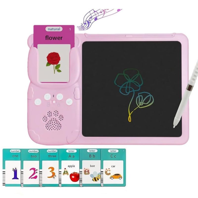 DANKI - Tablero Didáctico Tarjeta Inteligente Pizarra Rosado Luz Sonido