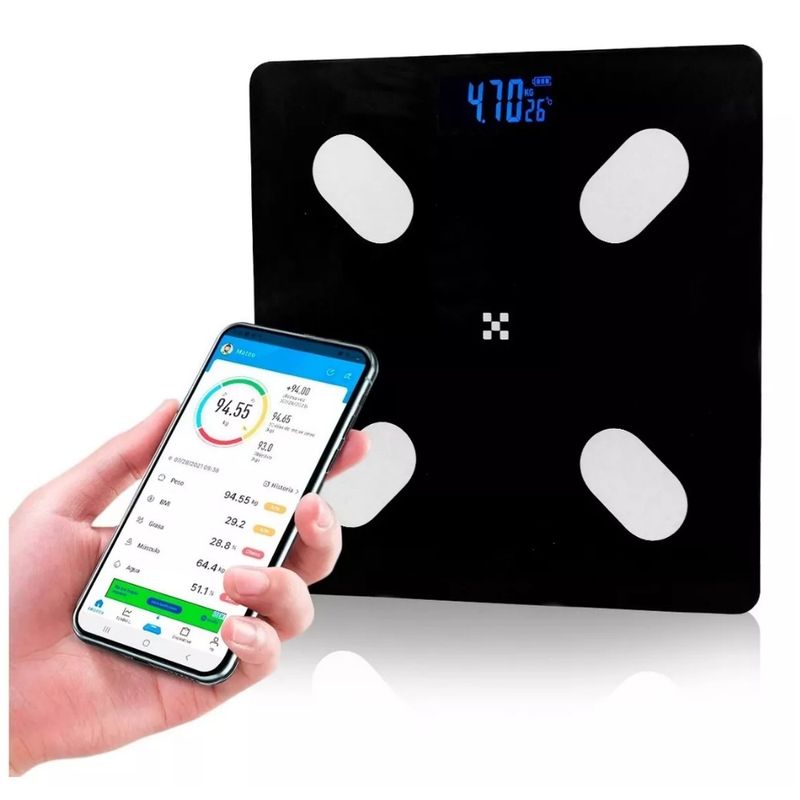 GENERICO - Báscula Inteligente Pesa Pantalla Digital De Vidrio Bluetooth App