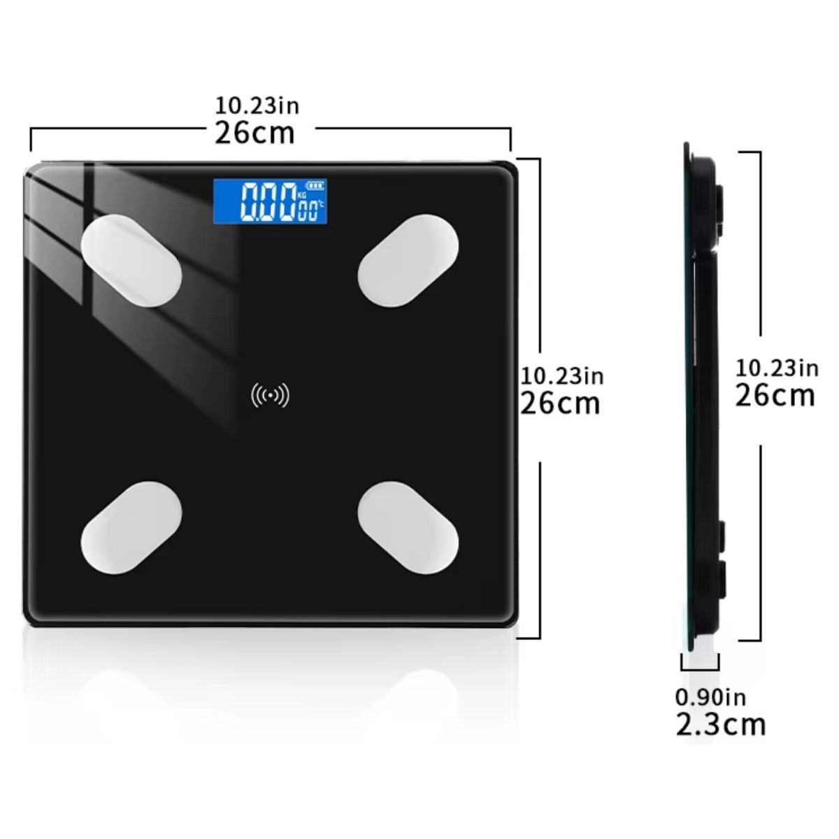 GENERICO - Báscula Inteligente Pesa Pantalla Digital De Vidrio Bluetooth App
