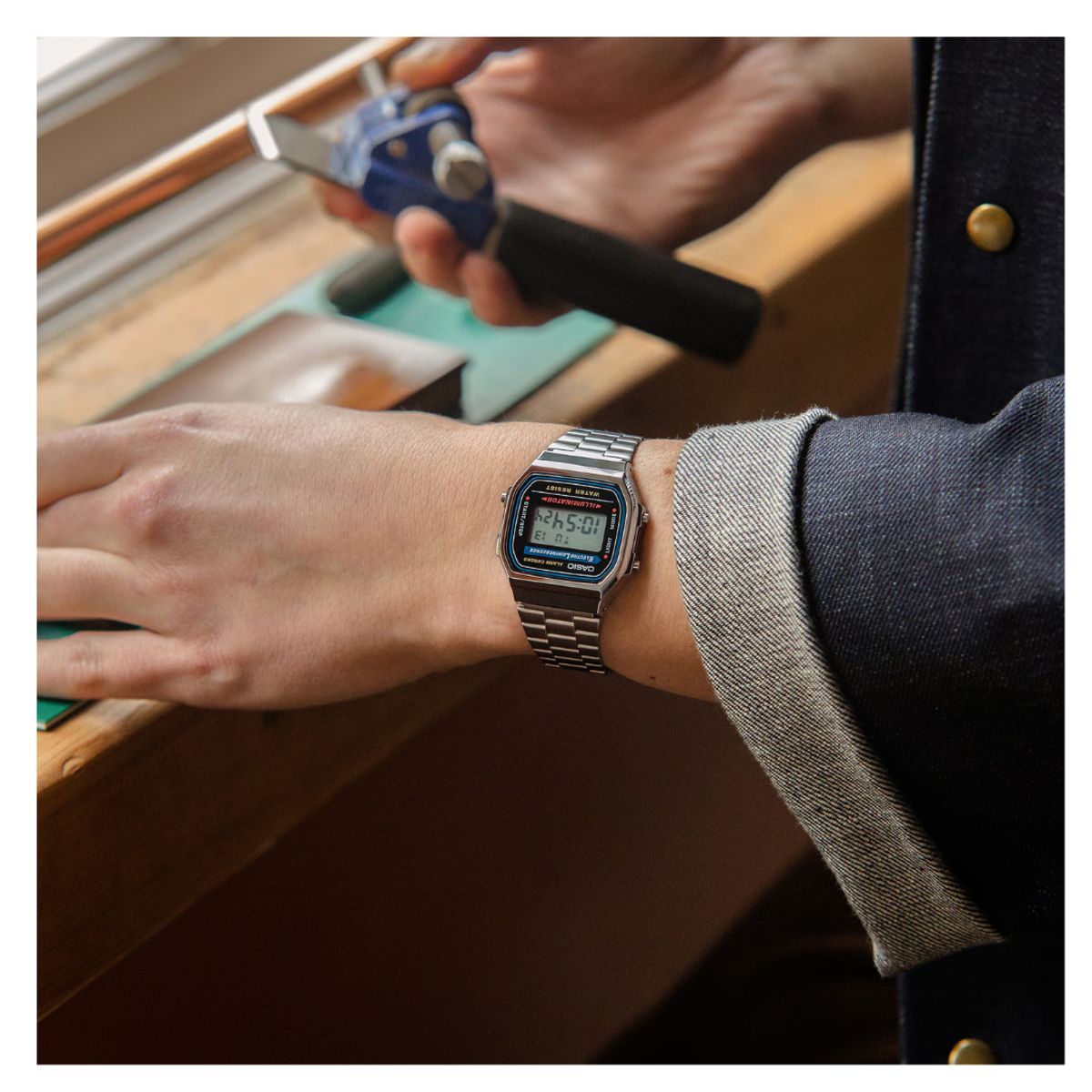 CASIO - Reloj Casio A168WA-1WDF Diseño Vintage