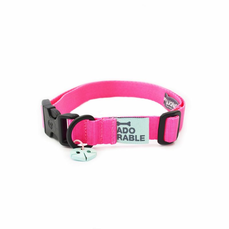 WAWAW - Collar para perro talla XS Unicolor Adorable Rosado