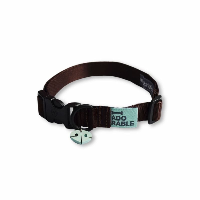 WAWAW - Collar para perro talla M Unicolor Adorable Café