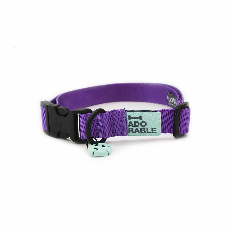 WAWAW - Collar para perro talla S Unicolor Adorable Morado