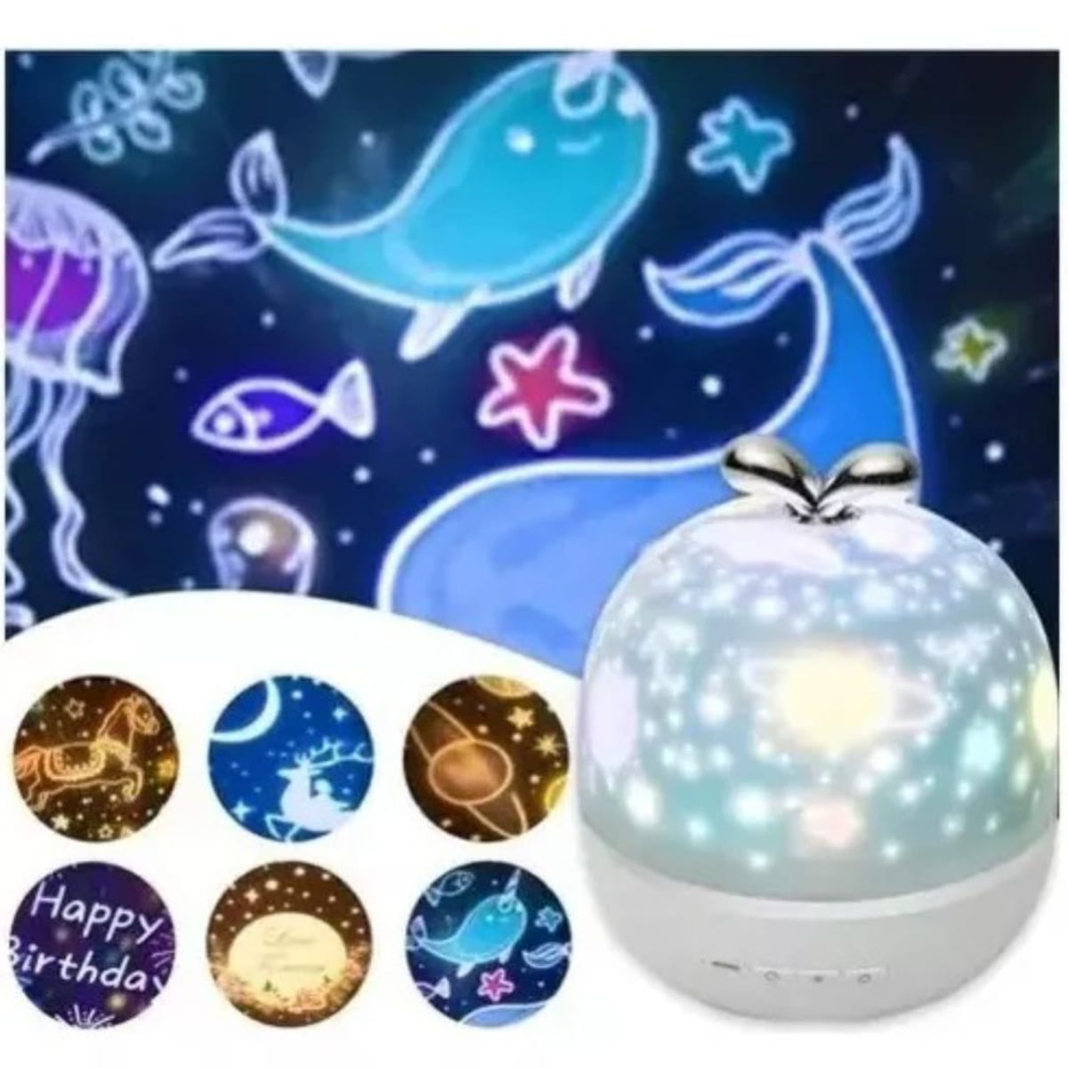 GENERICO - Lámpara Proyectora Proyector De Luz 6 En 1 Universo Animales Fiestas