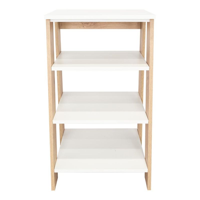 RTA DESIGN - Gabinete de Baño Pequeño Café Claro y Blanco Con Entrepaños