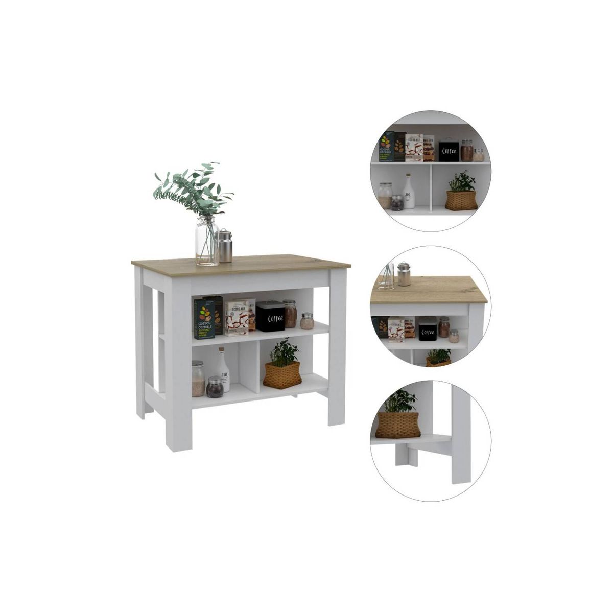 RTA DESIGN - Barra cocina cala blanco y beige
