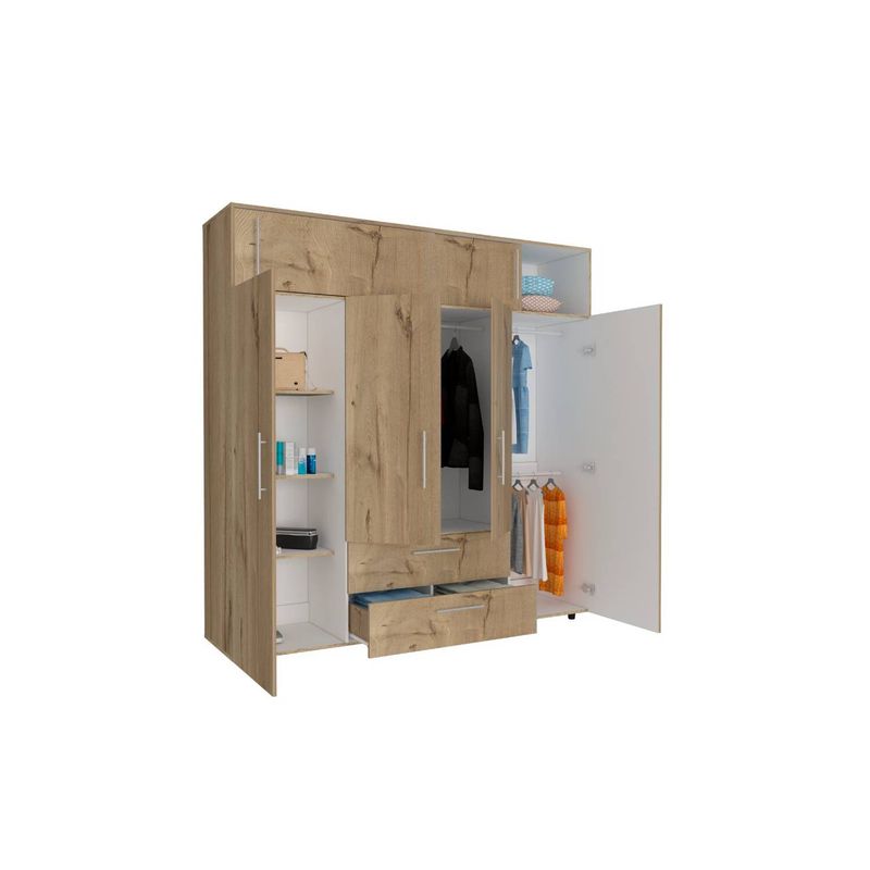 RTA DESIGN - Closet babel café claro y blanco con 4 puertas