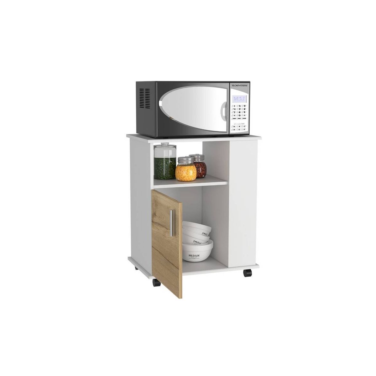 RTA DESIGN - Módulo microondas tahara blanco con rodachinas