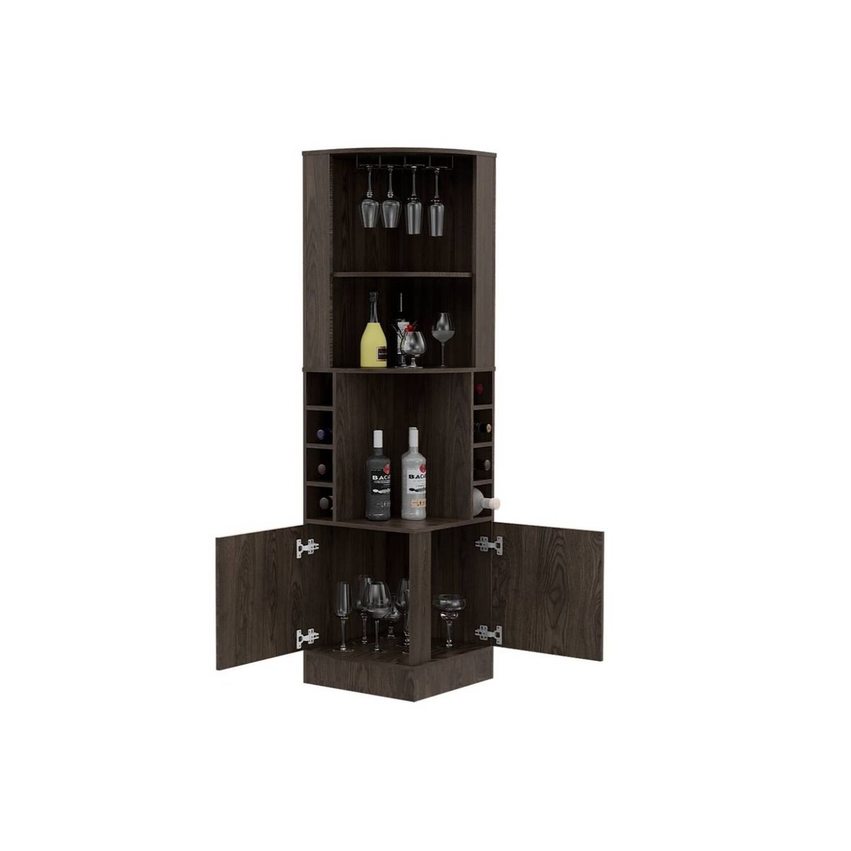 RTA DESIGN - Bar esquinero celeste chocolate con dos puertas