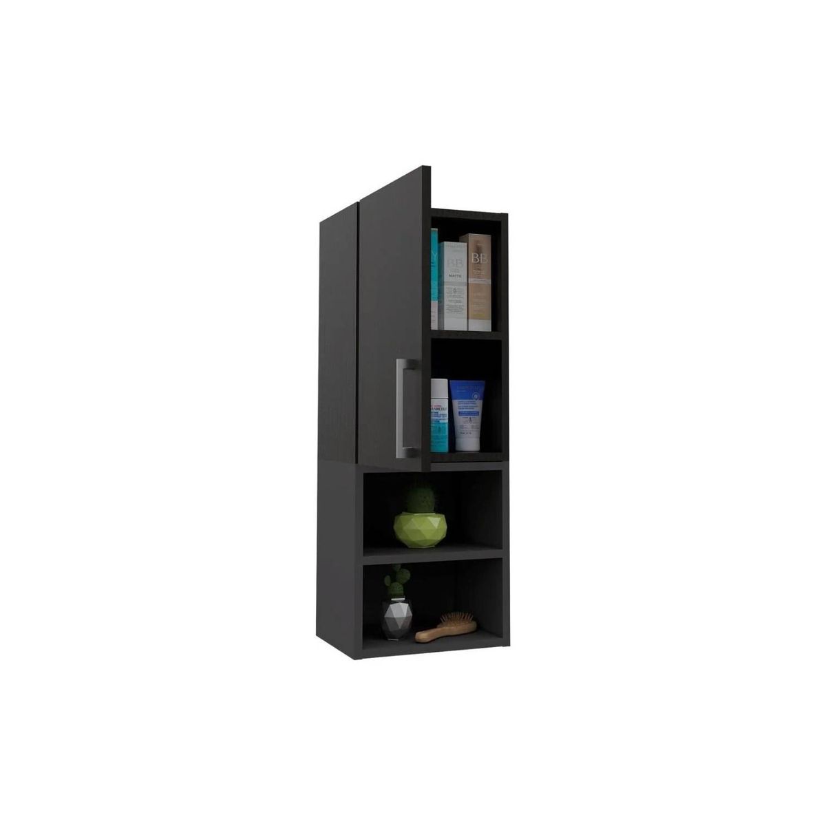 RTA DESIGN - Mueble auxiliar de baño madrid negro y plata