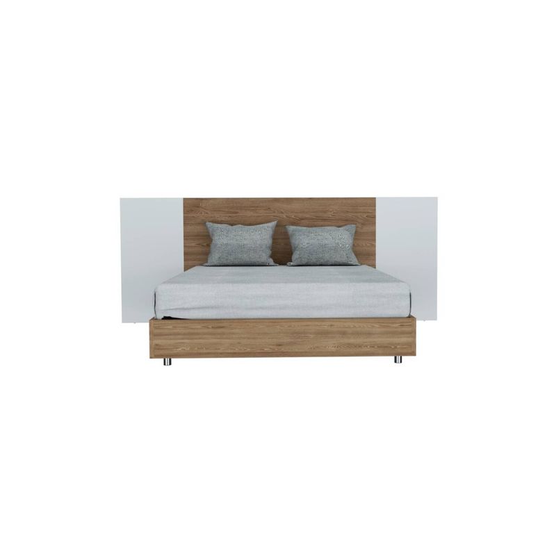 RTA DESIGN - Cama doble fioti miel y blanco incluye cabecera