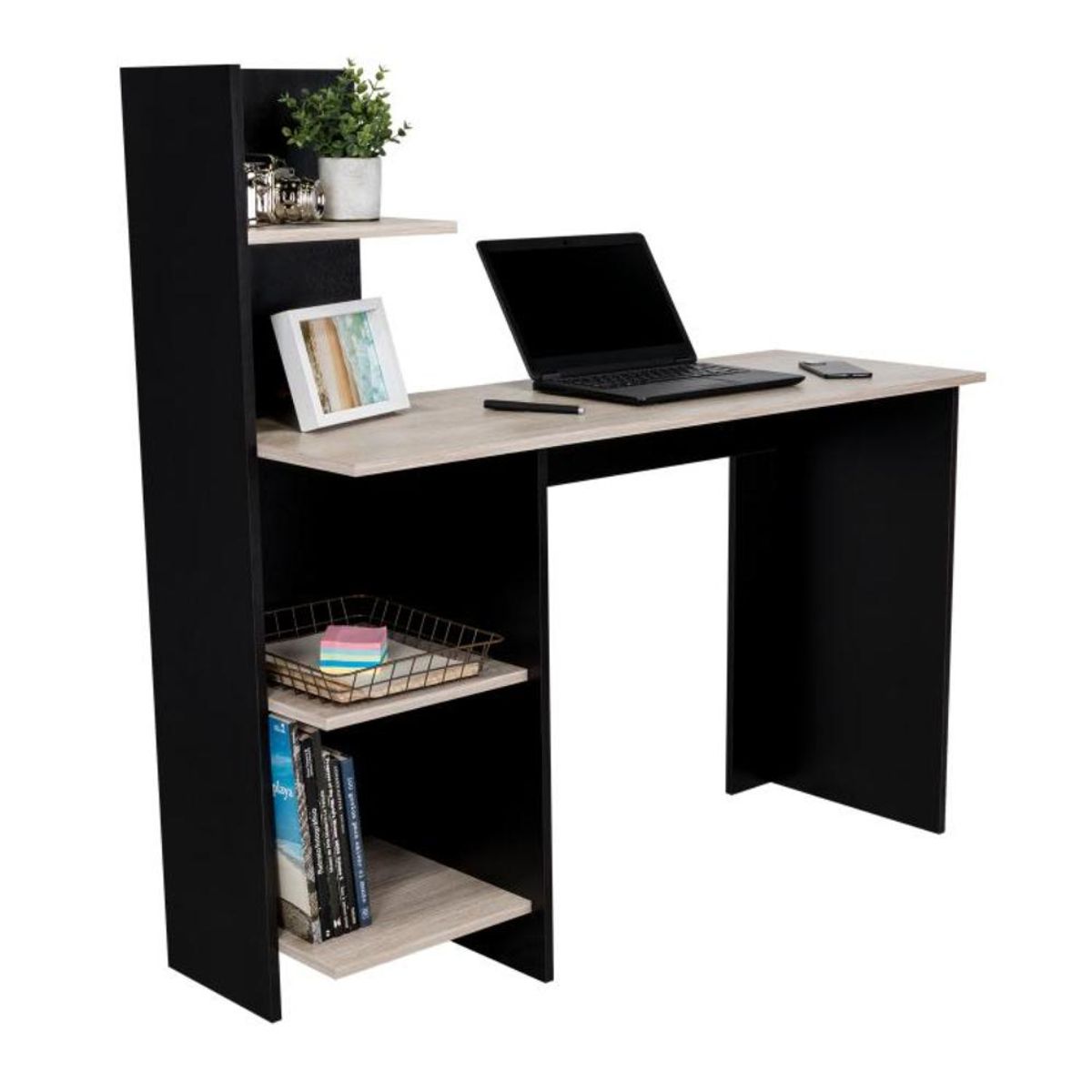 RTA DESIGN - Escritorio Vilna wengue y humo con un cajón