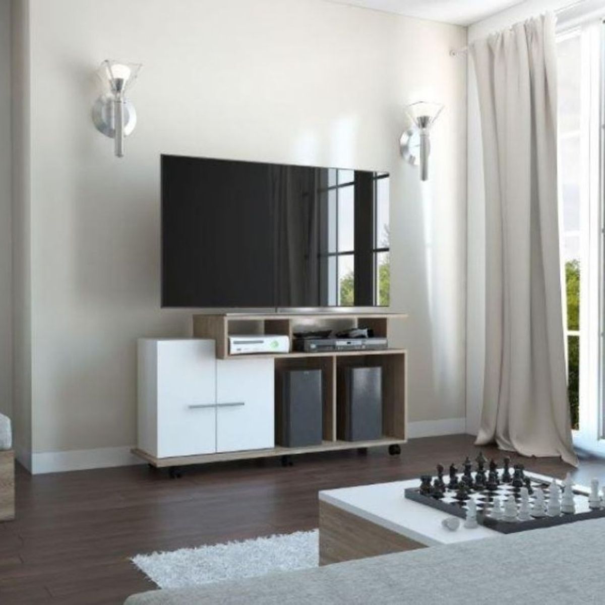 GENERICO - Rack para tv newcastle rta mielblanco