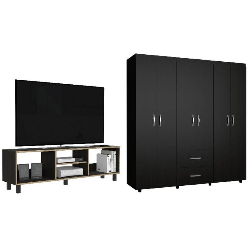 RTA MUEBLES - Combo para habitación milano incluye closet y mesa para tv