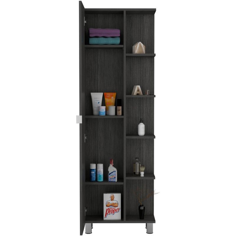 RTA MUEBLES - Mueble esquinero arán gris con variedad de entrepaños
