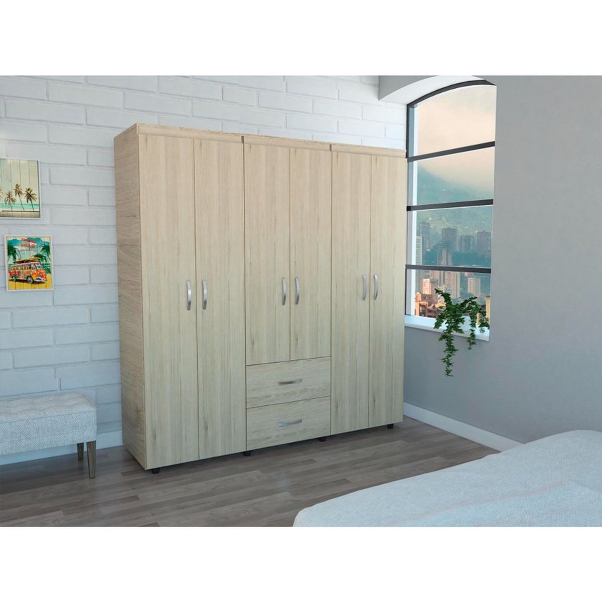 RTA MUEBLES - Combo para habitación hybrida incluye closet y mesa de noche_.