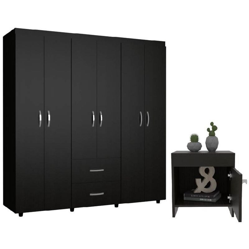 RTA MUEBLES - Combo para habitación indiana incluye closet y mesa de noche