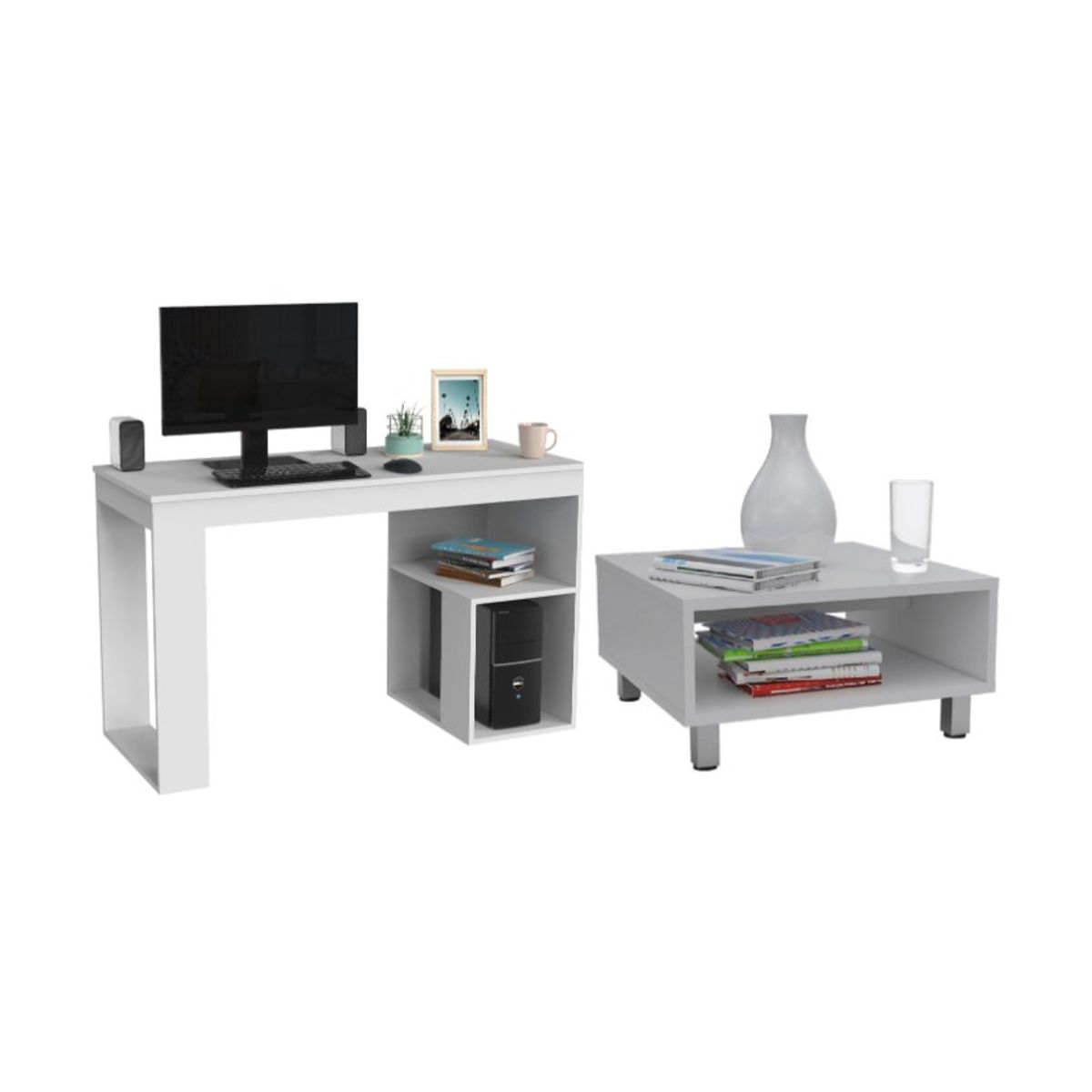 RTA MUEBLES - Combo para oficina malaga incluye escritorio y mesa de centro