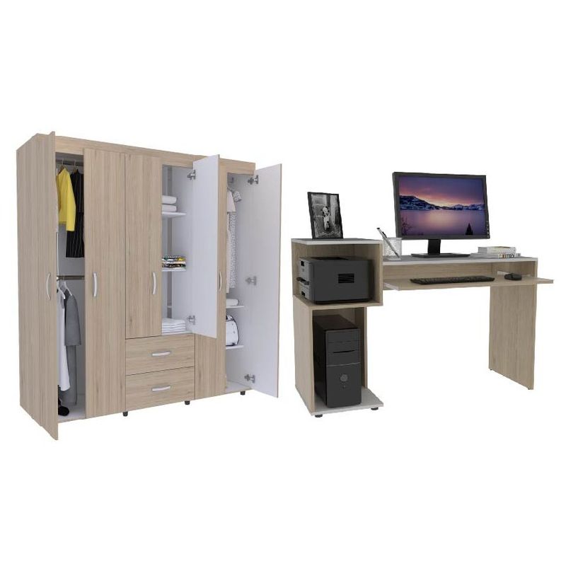 RTA MUEBLES - Combo para habitación bluckar incluye closet y escritorio