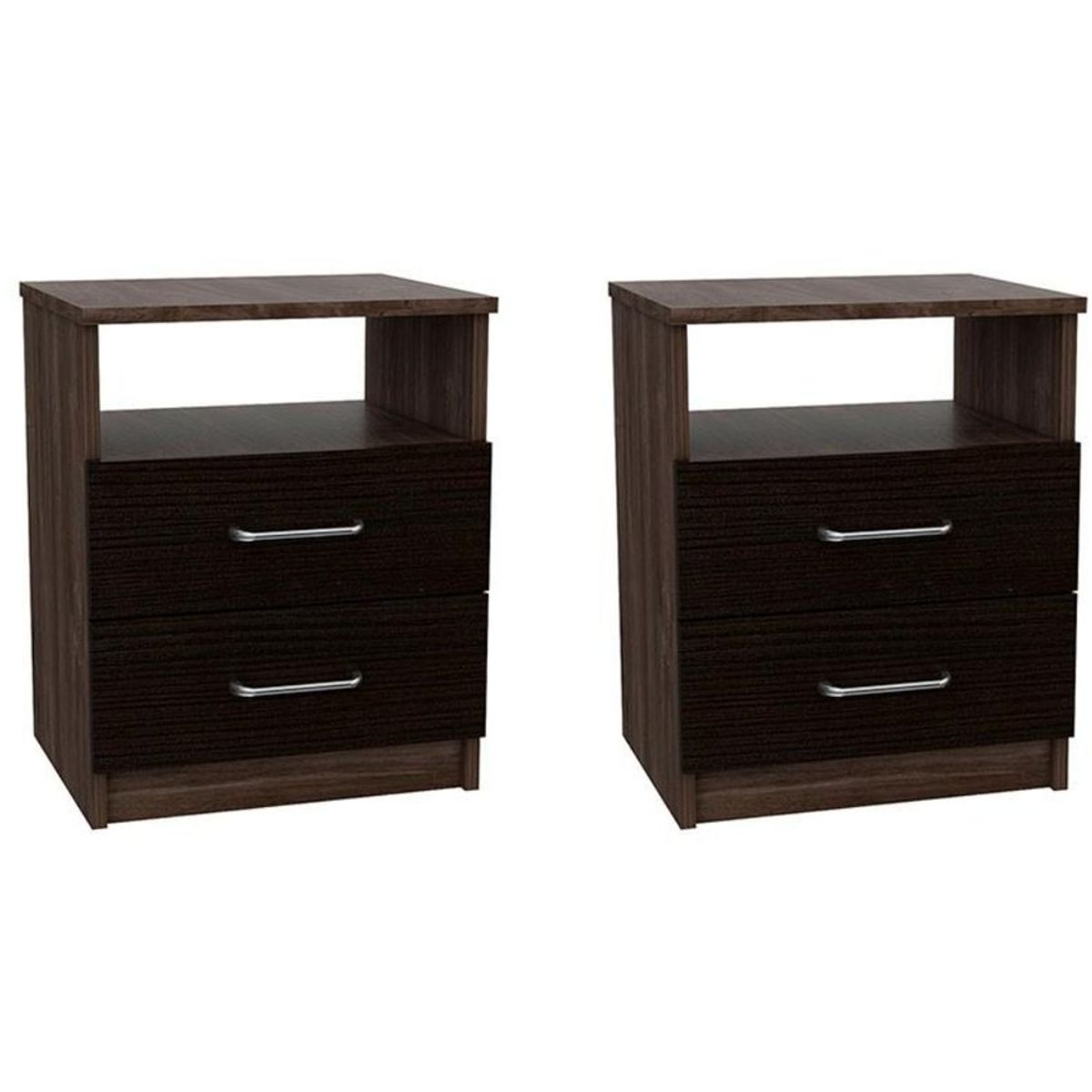 RTA DESIGN - Combo dormitorio dex wengue y avellana con closet y mesas de noche